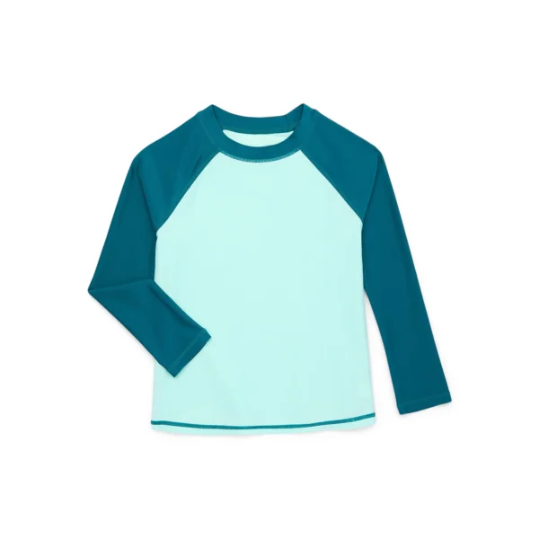 Wonder Nation Boys Long Sleeve Rash Guard with UPF50+, Sizes XS-XL