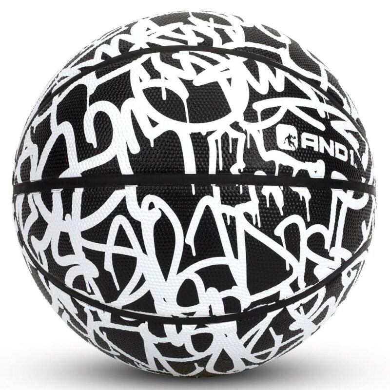 AND1 Chaos Rubber Basketball: Game Ready, Office Regulation Size (29.5”) Streetball, Made for Indoor/Outdoor Basketball Games- Graffiti Series