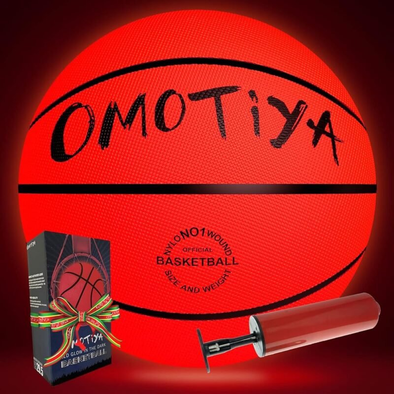 Glow in The Dark Basketball, LED Light Up Basketball, Night Glowing Ball, Boys Girls Sports Gifts Accessories 8-12 Year Old, Toy Basketball Gifts Ideas for Age 8, 9, 10, 11, 12,...