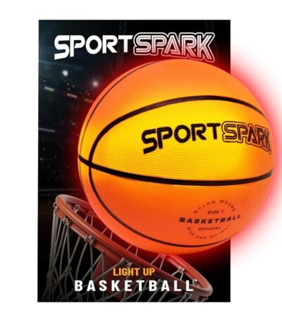 Light Up Basketball - Glow in The Dark Ball - Outdoor Sports Birthday Gift for Boys Ages 8-15 - Kids Teenage Youth Activity - Boy Toys