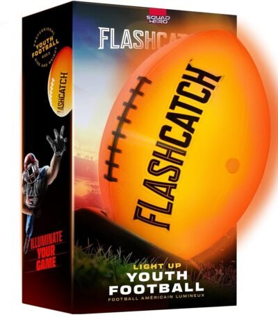Light Up Football - Glow in the Dark Ball - NO 6 - Boys Gifts - Outdoor Sports, Birthday Gifts for Boys 8-15+ Year Old - Kids Teenage Youth Gift Ideas - Boy Toys Stuff Ages 8 9...