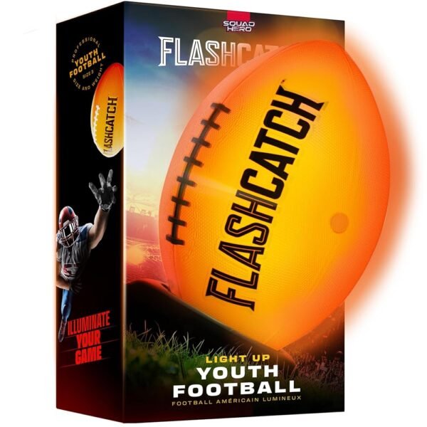 Light Up Football - Glow in the Dark Ball - NO 6 - Boys Gifts - Outdoor Sports, Birthday Gifts for Boys 8-15+ Year Old - Kids Teenage Youth Gift Ideas - Boy Toys Stuff Ages 8 9...