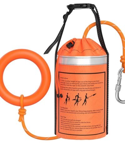 NTR Water Rescue Throw Bag with 50/70/98 Feet of Rope in 3/10 Inch Tensile Strength Rated to 1844lbs, Throwable Device for Kayaking and Rafting, Safety Equipment for Raft and Boat