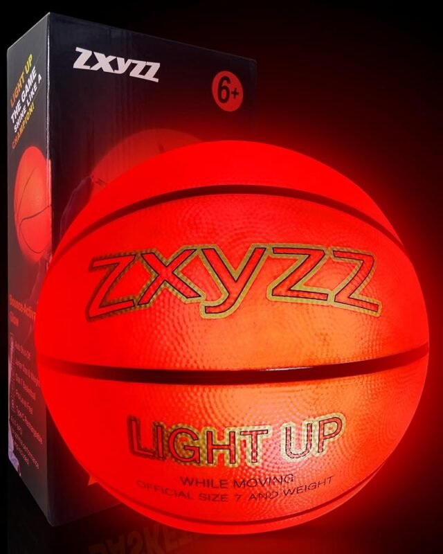 Rechargeable Glow in the Dark Basketball, LED Light Up Basketball with Accessories, Cool Toys for Birthday Easter Gifts Ideal, Stuff Ages for 8 9 10 11 12 13 14 15 Years Old...