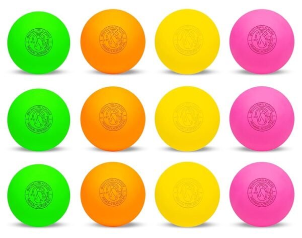 Signature Lacrosse Ball Set - Packs of 2, 4, 8, 12, and 120 - No Chemical Smell Massage Balls, Myofascial Release Tools, Back Roller, Muscle Knot Remover