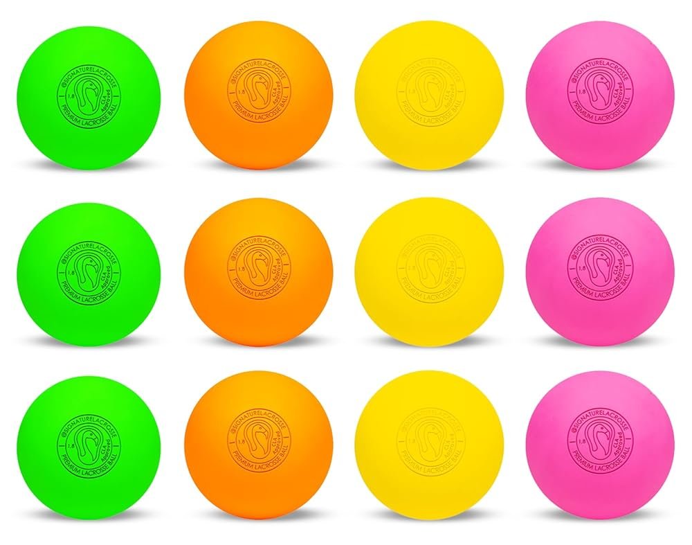 Signature Lacrosse Ball Set - Packs of 2, 4, 8, 12, and 120 - No Chemical Smell Massage Balls, Myofascial Release Tools, Back Roller, Muscle Knot Remover
