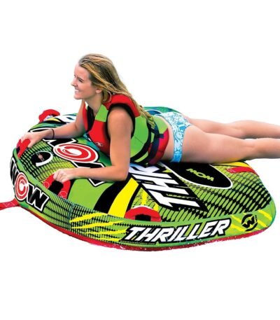 WOW Sports Thriller Towable Deck Tube for Boating Adults, Tubing Boat Inflatable for Water Sports
