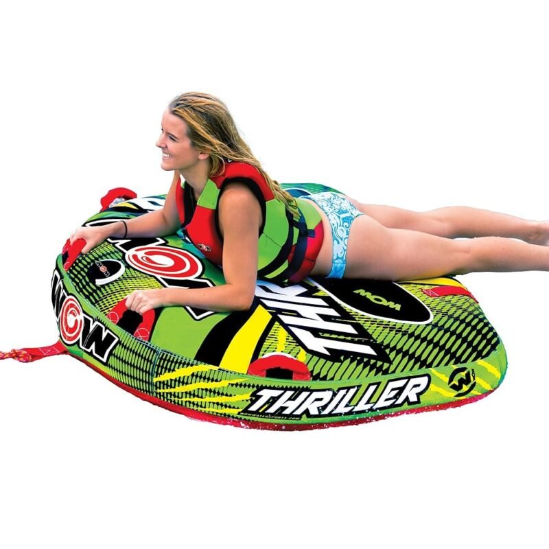 WOW Sports Thriller Towable Deck Tube for Boating Adults, Tubing Boat Inflatable for Water Sports